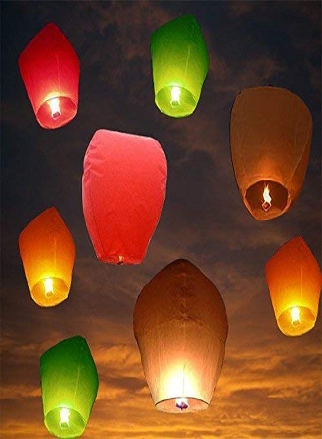 NAITH Flying Paper Sky Lanterns for Christmas and Makar Sankranti Festivals - Set of 10 (Multicolor) - Image 1